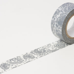 Classiky x Mihani: Among Festoons Gray Washi Tape(20mm x 10m) - Smidapaper Ikigai Shop