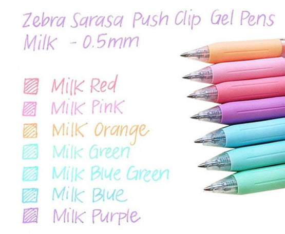 Zebra Sarasa Clip Gel Pen 0.5mm - Milk Series (5 colours, sold separately) - Smidapaper Ikigai Shop