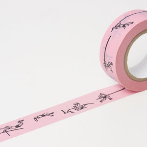 Classiky Pole Vault Washi Tape Pink (20mm x 10m) - Smidapaper Ikigai Shop