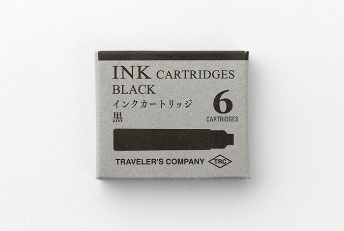 Traveler's Company Brass Fountain Pen Cartridge Black/Blue Black - Smidapaper Ikigai Shop