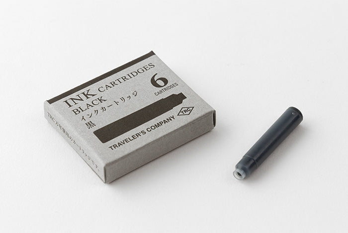 Traveler's Company Brass Fountain Pen Cartridge Black/Blue Black - Smidapaper Ikigai Shop