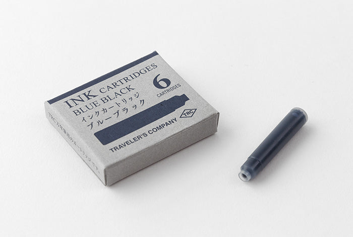 Traveler's Company Brass Fountain Pen Cartridge Black/Blue Black - Smidapaper Ikigai Shop