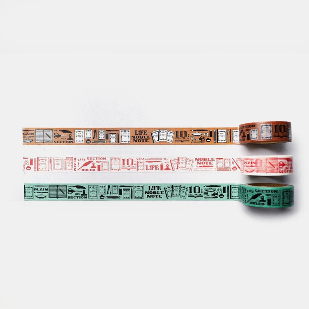 LIFE Noble 10th Anniversary Limited Edition Washi Tape - Asagi - Smidapaper Ikigai Shop