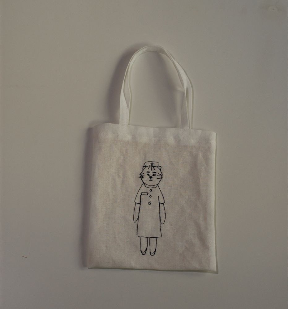 Classiky x Sennokoto Linen Embroidery Mini Bag - Nurse - Smidapaper Ikigai Shop