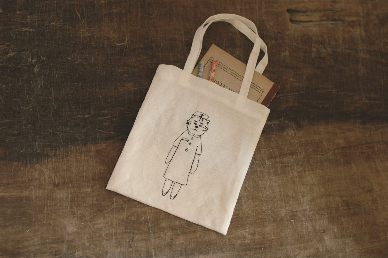 Classiky x Sennokoto Linen Embroidery Mini Bag - Nurse - Smidapaper Ikigai Shop