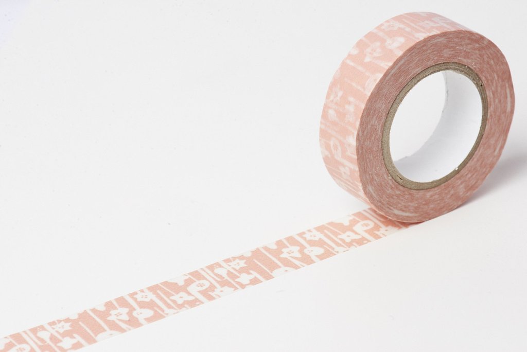 Classiky Forest Squirrel Red+ Pink Flower Washi Tape (Set of 2) - Smidapaper Ikigai Shop