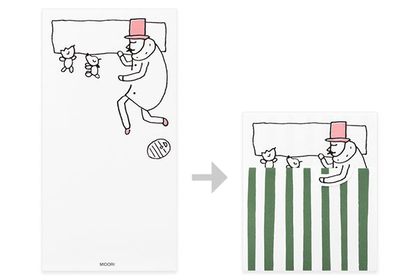 Midori Ojisan 25th Anniversary Folding Memo - Good Night - Smidapaper Ikigai Shop
