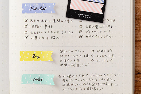 Midori Sticky Note-Title Colourful Ribbon - Smidapaper Ikigai Shop