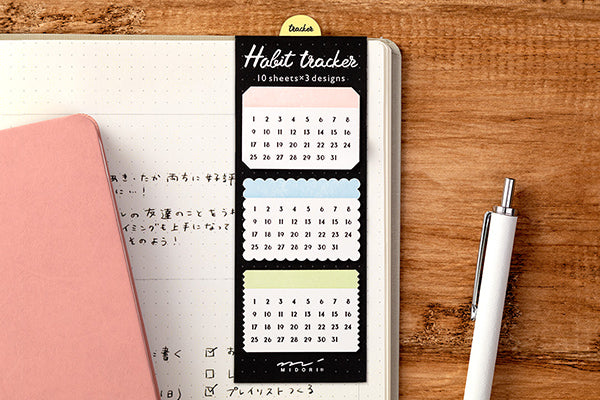 Midori Sticky Note-Habit Tracker Colourful - Smidapaper Ikigai Shop