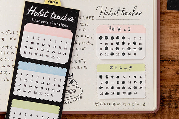 Midori Sticky Note-Habit Tracker Colourful - Smidapaper Ikigai Shop
