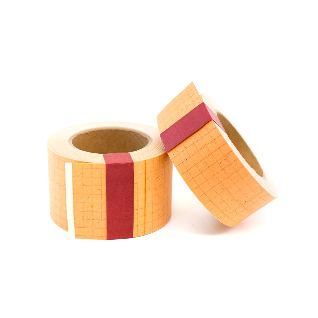 Classiky Craft Paper Red Grid Tape (45mm x 10m) - Smidapaper Ikigai Shop