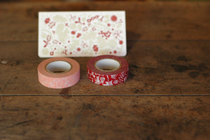 Classiky Forest Squirrel Red+ Pink Flower Washi Tape (Set of 2) - Smidapaper Ikigai Shop