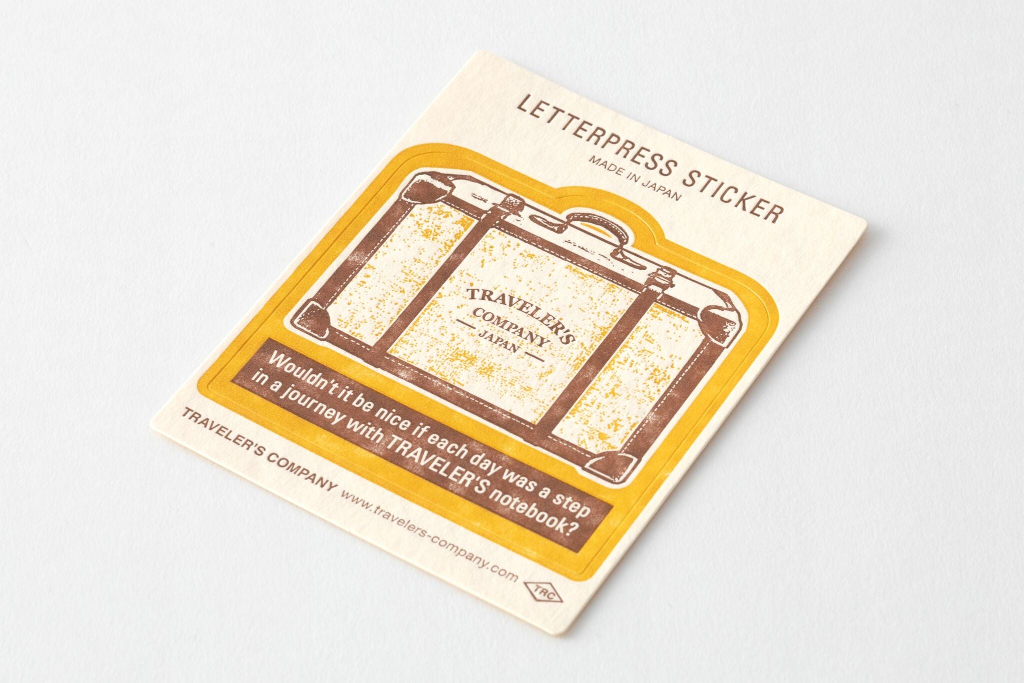 Traveler's Factory Travel Tools Letterpress Sticker Yellow - Smidapaper Ikigai Shop