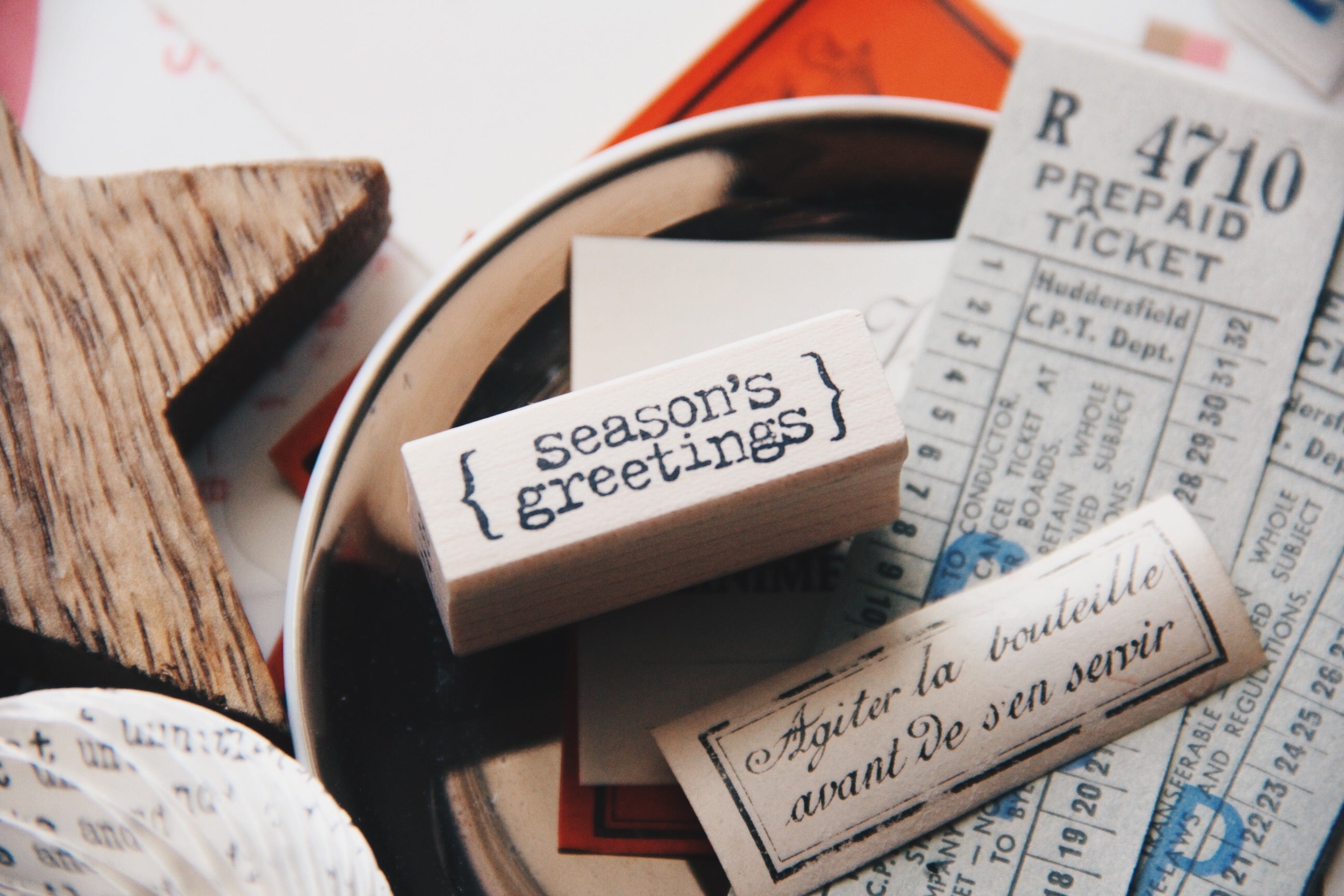 Catslife Press Season's Greetings Rubber Stamp - Smidapaper Ikigai Shop
