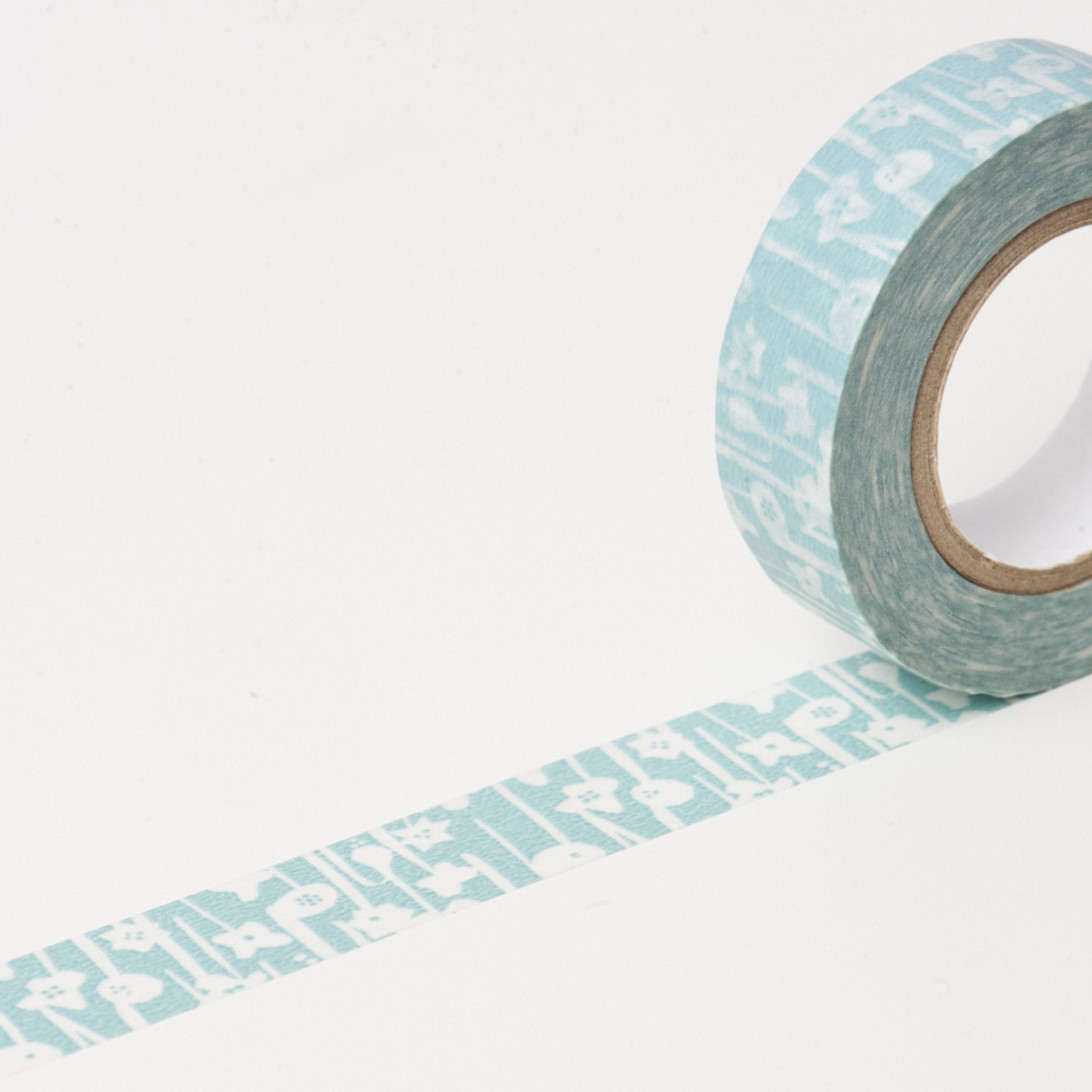 Classiky Forest Squirrel Green + Blue Flower Washi Tape (Set of 2) - Smidapaper Ikigai Shop