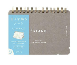 MD +Stand A6 Notebook Cross Grid - Smidapaper Ikigai Shop