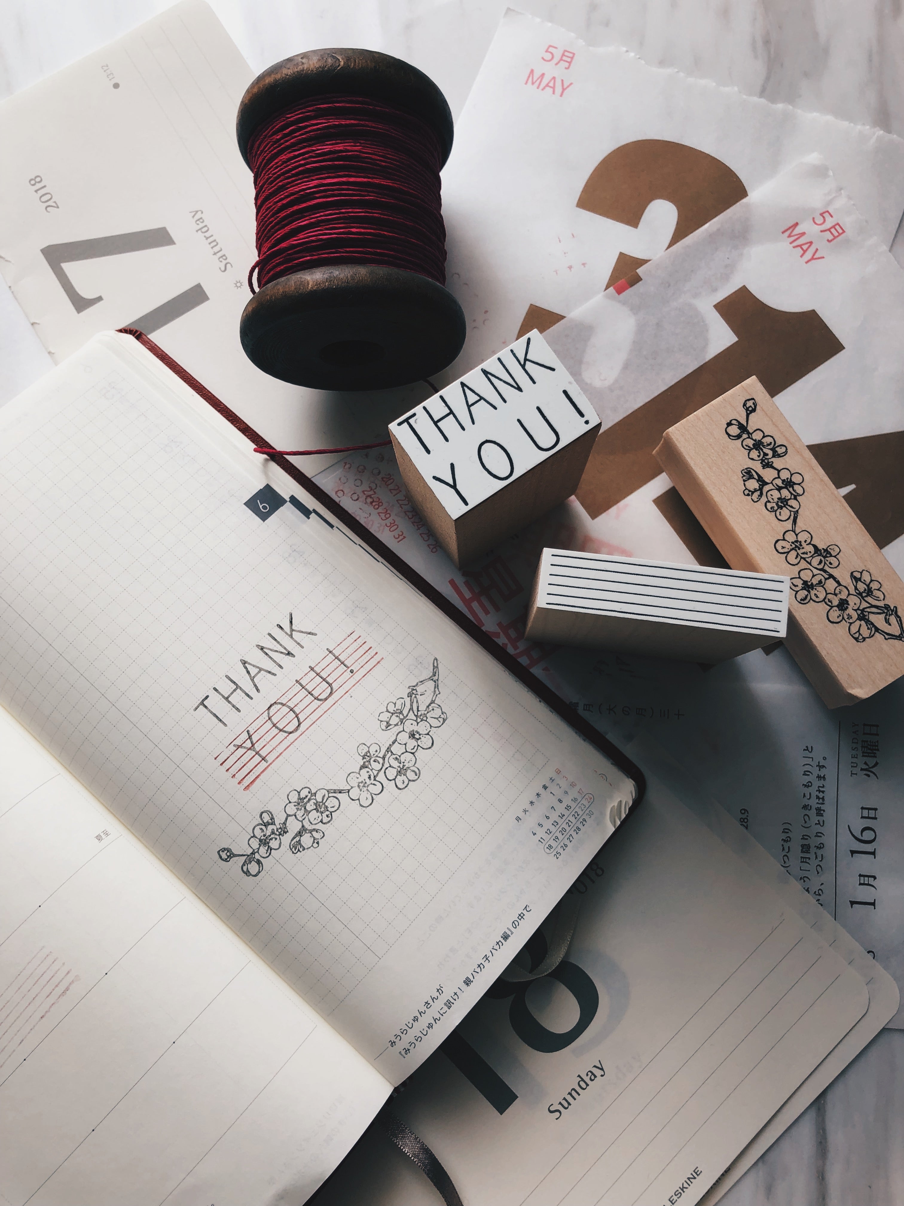 Osco Labo Thank You Rubber Stamp - Smidapaper Ikigai Shop