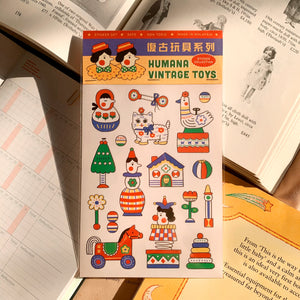 Vintage Toys Sticker Sheet - Smidapaper Ikigai Shop