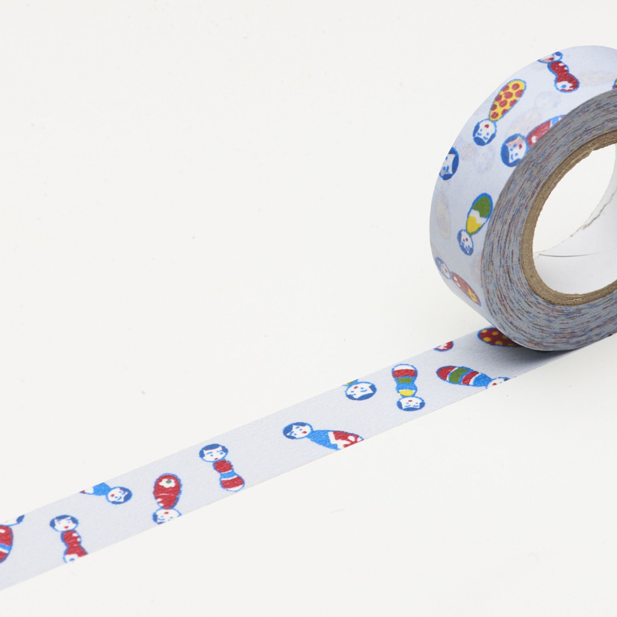 Classiky x Yonagado: Kokeshi Chan Blue Washi Tape (15mm x 15m) - Smidapaper Ikigai Shop