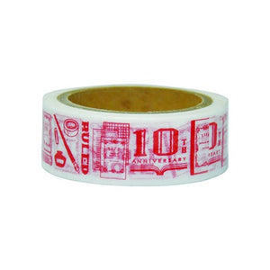 LIFE Noble 10th Anniversary Limited Edition Washi Tape - Vermilion - Smidapaper Ikigai Shop