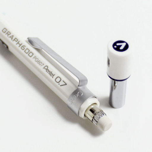 Pentel Draughting Pencil Graph600 - White 0.7mm - Smidapaper Ikigai Shop