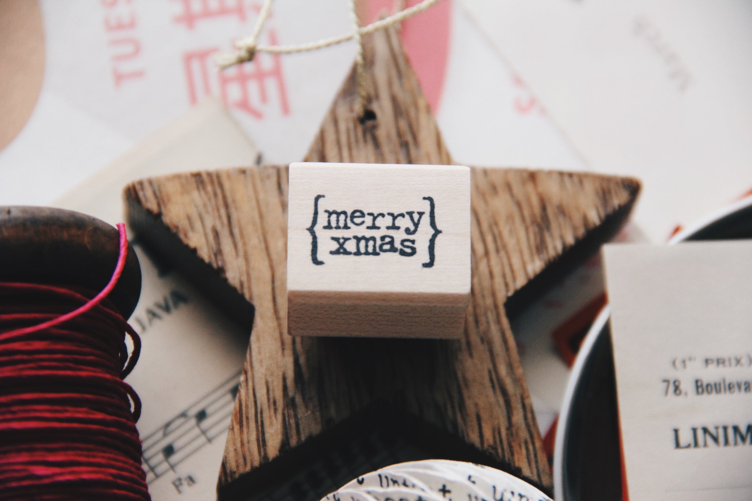Catslife Press Merry Xmas Rubber Stamp - Smidapaper Ikigai Shop