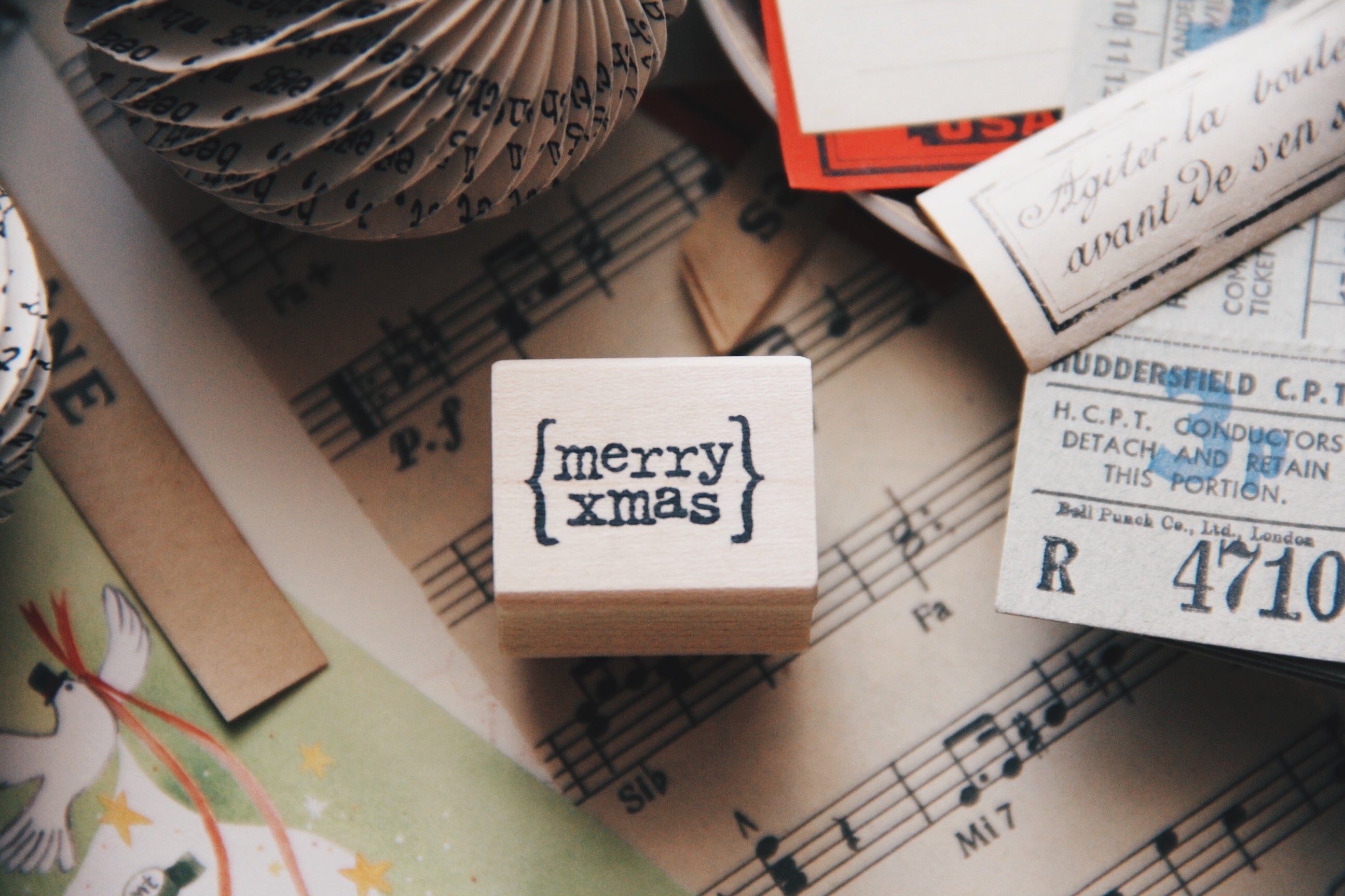 Catslife Press Merry Xmas Rubber Stamp - Smidapaper Ikigai Shop