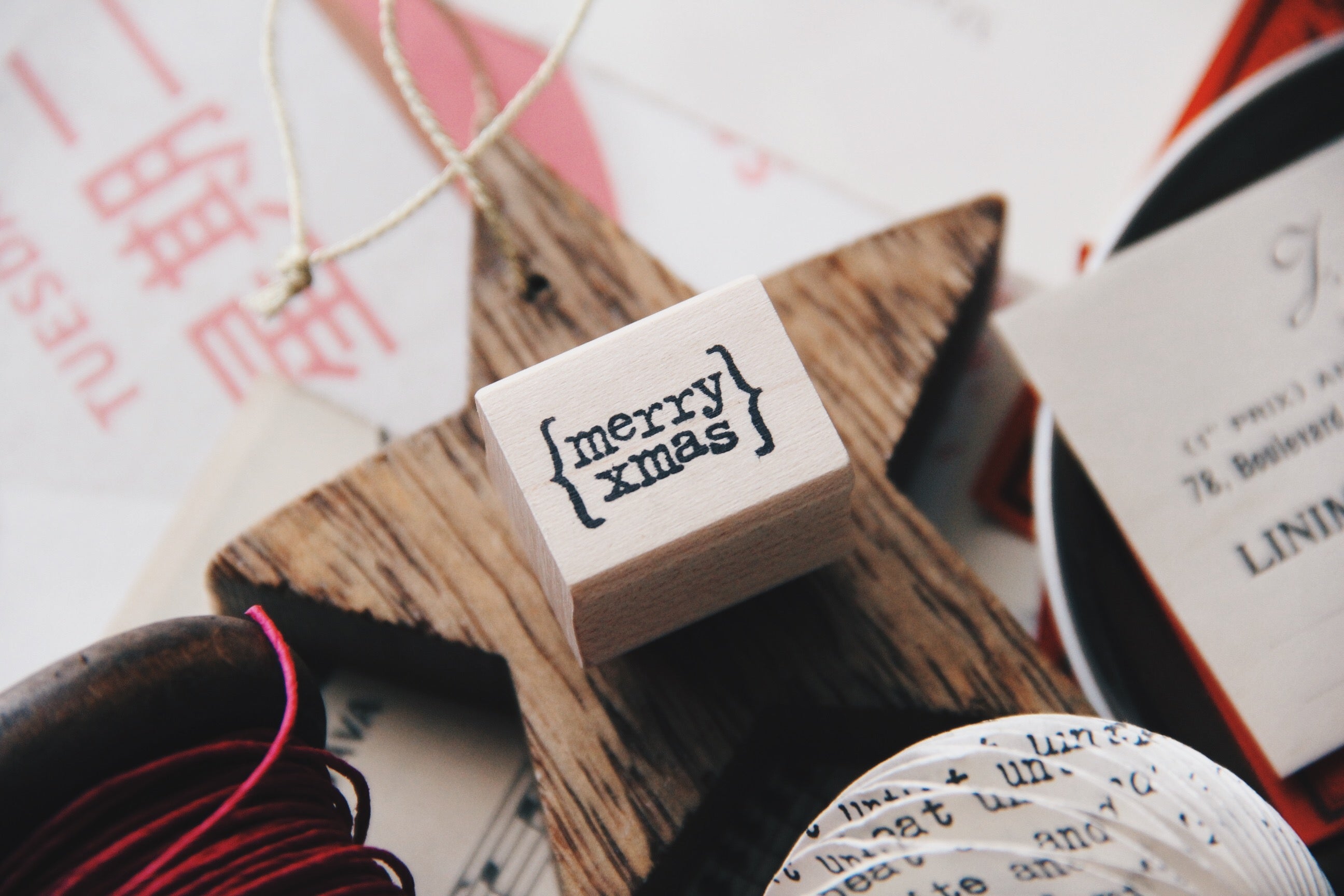 Catslife Press Merry Xmas Rubber Stamp - Smidapaper Ikigai Shop
