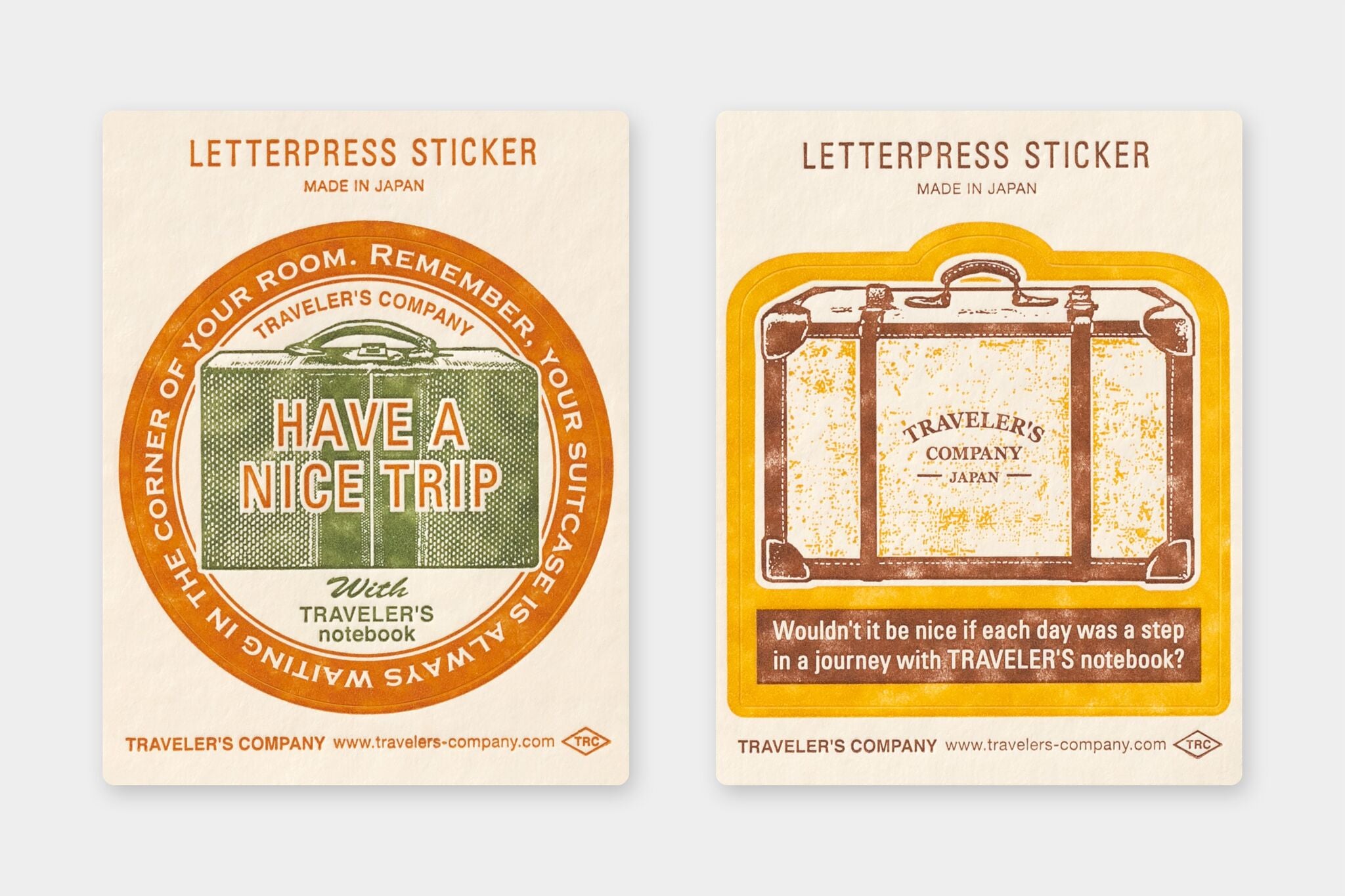 Traveler's Factory Travel Tools Letterpress Sticker Yellow - Smidapaper Ikigai Shop